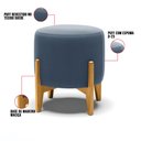 Ver imagem 3 de Puff Stella Suede Azul Marinho Base Madeira Castanho - D’Rossi