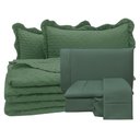 Ver imagem 1 de Coordenado Cobre Leito King e Lençol Diplomata 7 Peças - Verde