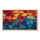 Ver imagem 2 de Quadro Decorativo N°61 85x50cm - Panorâmico Abstrato - Triângulos 3D - Rollflex