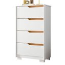 Ver imagem 5 de Guarda Roupa Solteiro Doble 04 Portas e Cômoda Sole Flex Branco Freijo - Móveis Albatroz