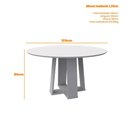 Ver imagem 4 de Mesa Redonda Isabela 1,35x1,35 Mts Tampo Giratorio 6 Cadeiras Ype/off White Linho Cinza New Ceval