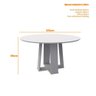 Mesa Redonda Isabela 1,35x1,35 Mts Tampo Giratorio 6 Cadeiras Ype/off White Linho Cinza New Ceval - 4