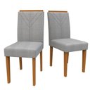 Ver imagem 5 de Mesa Redonda Isabela 1,35x1,35 Mts Tampo Giratorio 6 Cadeiras Ype/off White Linho Cinza New Ceval