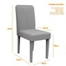 Mesa Redonda Isabela 1,35x1,35 Mts Tampo Giratorio 6 Cadeiras Ype/off White Linho Cinza New Ceval - 3