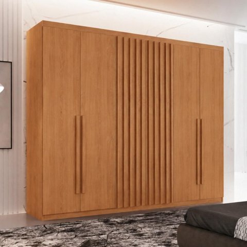 Guarda-Roupa Casal 100% MDF com 6 Portas e 2 Gavetas 180cm Multimóveis CR35525 Madeirado