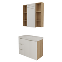 Ver imagem 1 de Conjunto de Banheiro com Cuba Vittare 80cm Estilare Cnj5007 Carvalho/branco Gaveta Esquerda