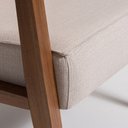 Ver mais imagens de Poltrona Decorativa Madeira Maciça Jequitibá Assento com Persintas Elásticas e Algodão Julia Nogueira/Bege