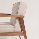Ver imagem 7 de Poltrona Decorativa Madeira Maciça Jequitibá Assento com Persintas Elásticas e Algodão Julia Nogueira/Bege