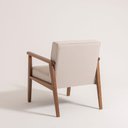 Ver imagem 6 de Poltrona Decorativa Madeira Maciça Jequitibá Assento com Persintas Elásticas e Algodão Julia Nogueira/Bege