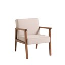 Ver imagem 2 de Poltrona Decorativa Madeira Maciça Jequitibá Assento com Persintas Elásticas e Algodão Julia Nogueira/Bege