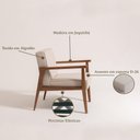 Ver imagem 5 de Poltrona Decorativa Madeira Maciça Jequitibá Assento com Persintas Elásticas e Algodão Julia Nogueira/Bege