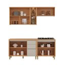 Ver imagem 3 de Cozinha Modulada Allure Linea Brasil 4 Peças A02m2 Jequitiba/gris Fosco