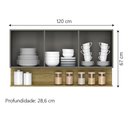 Ver imagem 2 de Armário Aéreo de Cozinha 3 Portas com Nicho 1,20m Freijó / Cinza Line Kits Paraná Freijo Cinza