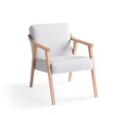 Ver imagem 2 de Poltrona Decorativa Madeira Maciça Jequitibá Assento com Persintas Elásticas e Algodão Flavia