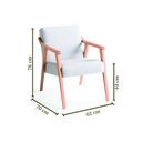 Ver imagem 3 de Poltrona Decorativa Madeira Maciça Jequitibá Assento com Persintas Elásticas e Algodão Flavia