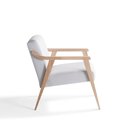 Ver imagem 5 de Poltrona Decorativa Madeira Maciça Jequitibá Assento com Persintas Elásticas e Algodão Flavia