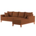 Ver imagem 3 de Sofá 4 Lugares Beny com Chaise Direito Corino Terracota