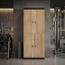 Ver imagem 2 de Armário Locker 4 Portas com Chave Multiuso para Academia Escritório e Vestiário ME4204 Amêndoa/