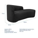 Ver imagem 3 de Recamier Curvo Orgânico 160cm 2 Lugares Lado Direito para Sala de Estar em Linho Paris