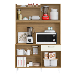 Cozinha Compacta 1,20 M Berlim 6 Portas e 1 Gaveta Atacama Off White - Aramóveis - 3