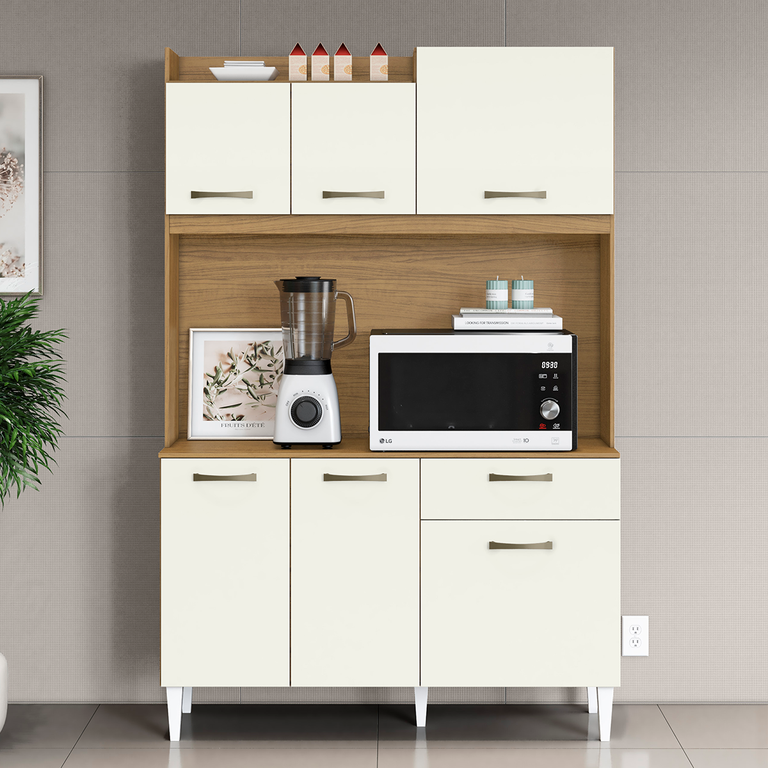 Cozinha Compacta 1,20 M Berlim 6 Portas e 1 Gaveta Atacama Off White - Aramóveis Cozinha Compacta 1,20 M Berlim 6 Portas e 1 Gaveta Atacama Off White - Aramóveis