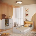 Ver imagem 1 de Quarto Infantil Completo Cômoda e Cama Montessoriana Lille CJ081 Branco - Art In Móveis