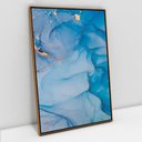 Ver imagem 1 de Quadro Decorativo em Canvas Abstrato Azul Diamante TaColado Moldura Flutuante 4,5cm Freijó 120 x 80c