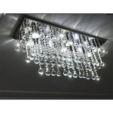 Lustre de Cristal Legítimo 80x25 Cm para Sala de Jantar