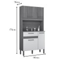 Ver imagem 3 de Armário Cozinha 90cm Pequeno Apartamento Multiuso 4 Portas:Connect