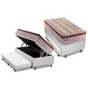 Ver imagem 1 de Cama Box Baú c/Auxiliar Solteiro: Colchão Molas Paropas MasterPocket Esplêndido + Base CRC