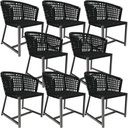 Ver imagem 1 de Kit 08 Cadeiras Decorativas Para Área Gourmet Cozinha Corda Náutica Belize D04 Preto - Lyam Decor
