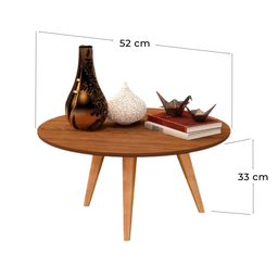 Mesa De Centro Márcia iGA Sala Luxo Pés De Madeira Maciça - 4