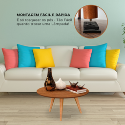 Mesa De Centro Márcia iGA Sala Luxo Pés De Madeira Maciça - 2