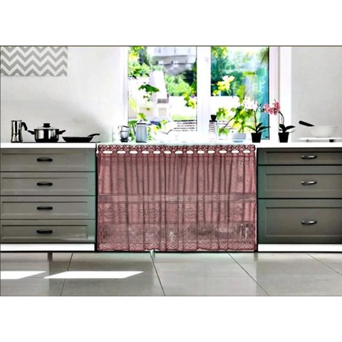 Cortina Pia/balcão/banheiro/cozinha Renda Varias Estampas:rose