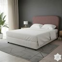 Ver imagem 2 de Cabeceira Casal Orgânica Estofada Madeira Maciça Veludo Rosa Click Home
