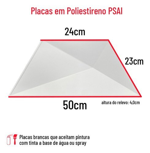 50 Placas Pvc Painel 3d Trapézio Revestimento Parede 50x22cm - 2