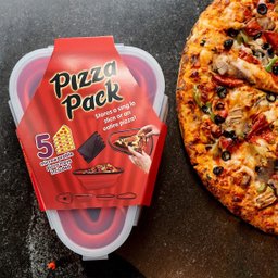 Porta Pizza Retrátil Recipiente Expansível para Fatias - 6