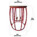 Ver imagem 2 de Banqueta Rústica Em Ferro Verniz Com Passarinhos Para Varandas - Vermelho Claro