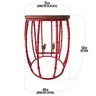 Banqueta Rústica Em Ferro Verniz Com Passarinhos Para Varandas - Vermelho Claro - 2