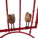 Ver imagem 4 de Banqueta Rústica Em Ferro Verniz Com Passarinhos Para Varandas - Vermelho Claro