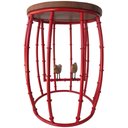 Ver imagem 5 de Banqueta Rústica Em Ferro Verniz Com Passarinhos Para Varandas - Vermelho Claro