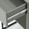 Kit 02 Mesas de Cabeceira Industrial Pé de Aço 1 Gaveta 1 Nicho - Cinza/pé Preto - Lh Móveis - 11