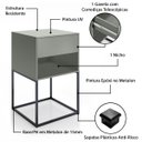 Ver imagem 7 de Kit 02 Mesas de Cabeceira Industrial Pé de Aço 1 Gaveta 1 Nicho - Cinza/pé Preto - Lh Móveis