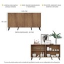 Ver imagem 6 de Aparador Buffet 4 Portas Retrô Veneza Multimóveis V3556 Rustic/Preto Rustic/Preto