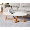 Ver imagem 1 de Mesa de Centro Sala Classic Oval com Pés em Madeira Maciça