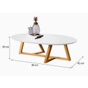 Ver imagem 3 de Mesa de Centro Sala Classic Oval com Pés em Madeira Maciça
