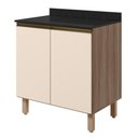 Ver imagem 1 de Balcão com Tampo 2 Portas MDF 70 cm Kali 1222122 Carvalho Toq Off White Nicioli