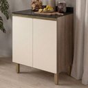 Ver imagem 2 de Balcão com Tampo 2 Portas MDF 70 cm Kali 1222122 Carvalho Toq Off White Nicioli