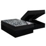 Cama Box Baú King: Colchão Molas Bonnel Ortobom Nanolastic Fort Tech Iso + Base Crc Suede Black( - 1