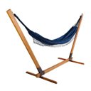 Ver imagem 1 de Suporte de Madeira com Rede de Descanso Azul